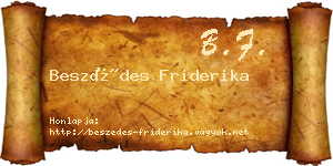 Beszédes Friderika névjegykártya